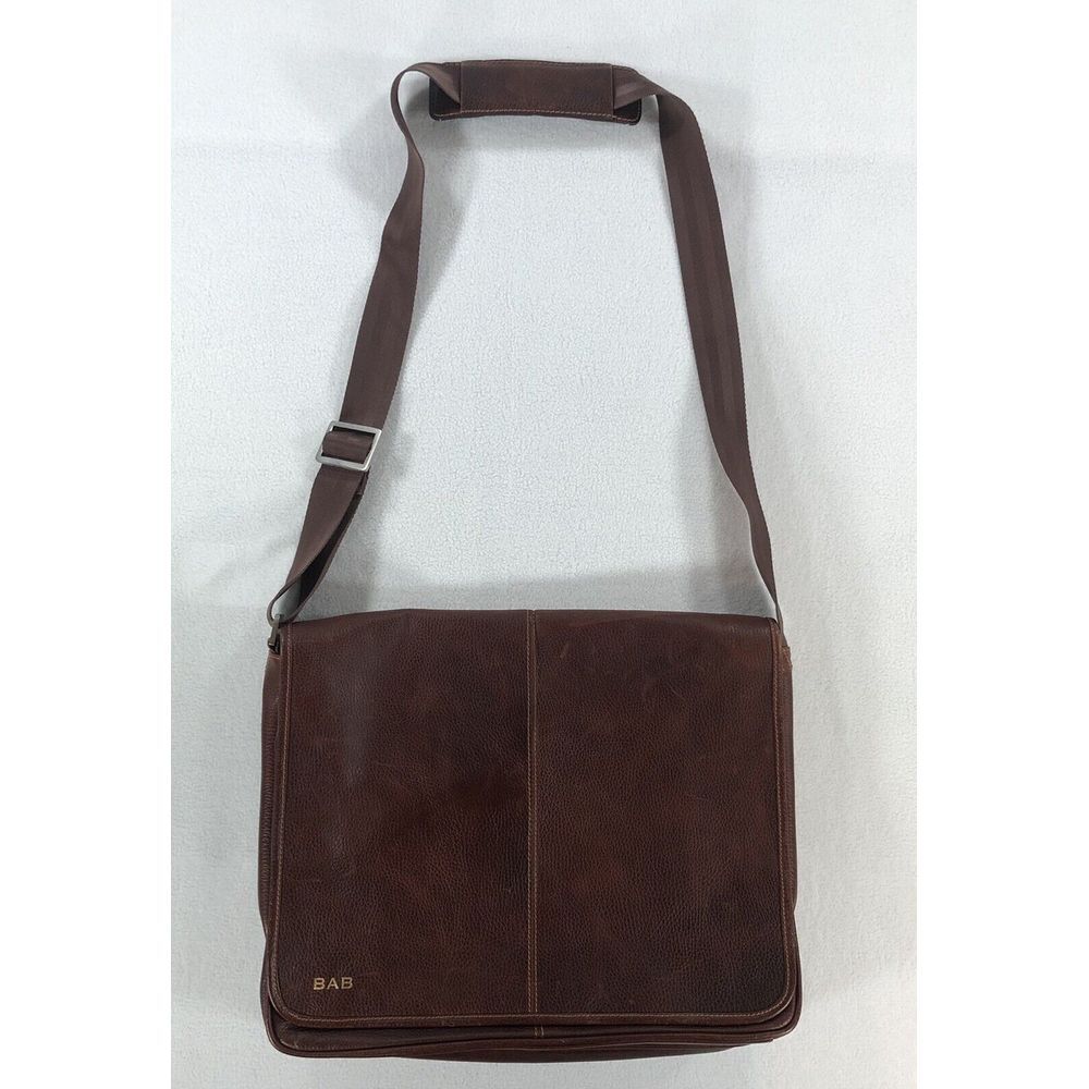 Leather Messenger Bag Executive Classico Shoulder Strap Brown Multi‎ Pocket